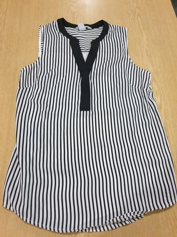 Chemisier/blouse femme H&M S rayé noir et blanc