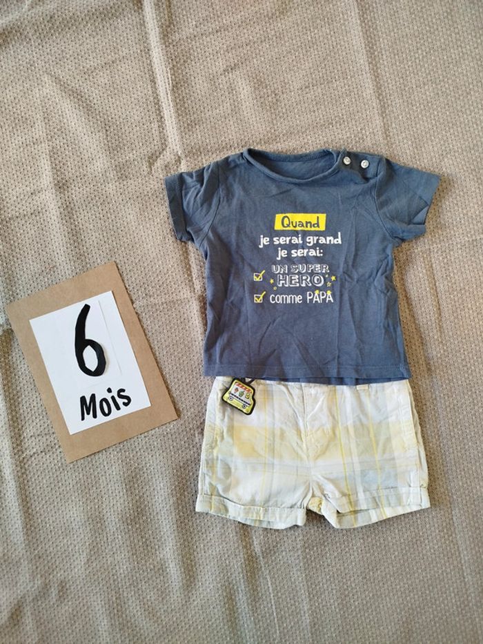 Tee shirt / short 6 mois - photo numéro 2