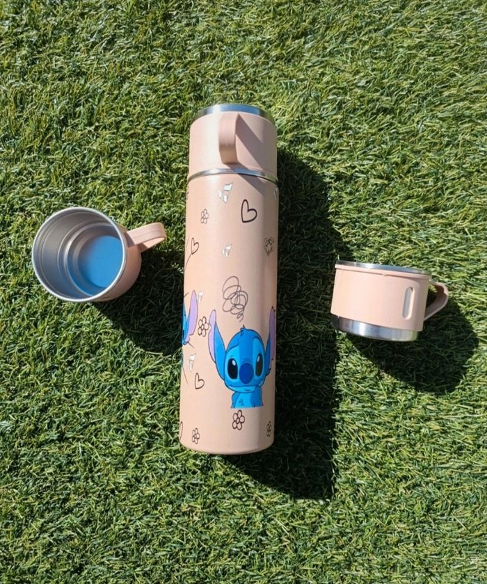 Coffret gourde isotherme Stitch en acier inoxydable + 3 tasses - photo numéro 4