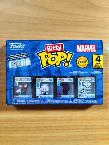 Bitty Pop! Marvel Spider-Man - Pack 4 Figurines (Miles Morales, Ghost-Spider, Spider-Man 2099, Spider-Man) CHASE Edition !