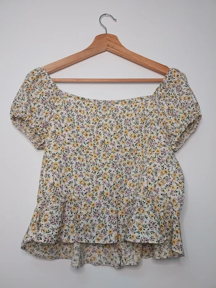 Blouse à fleurs jaunes Primark 36 - photo numéro 2
