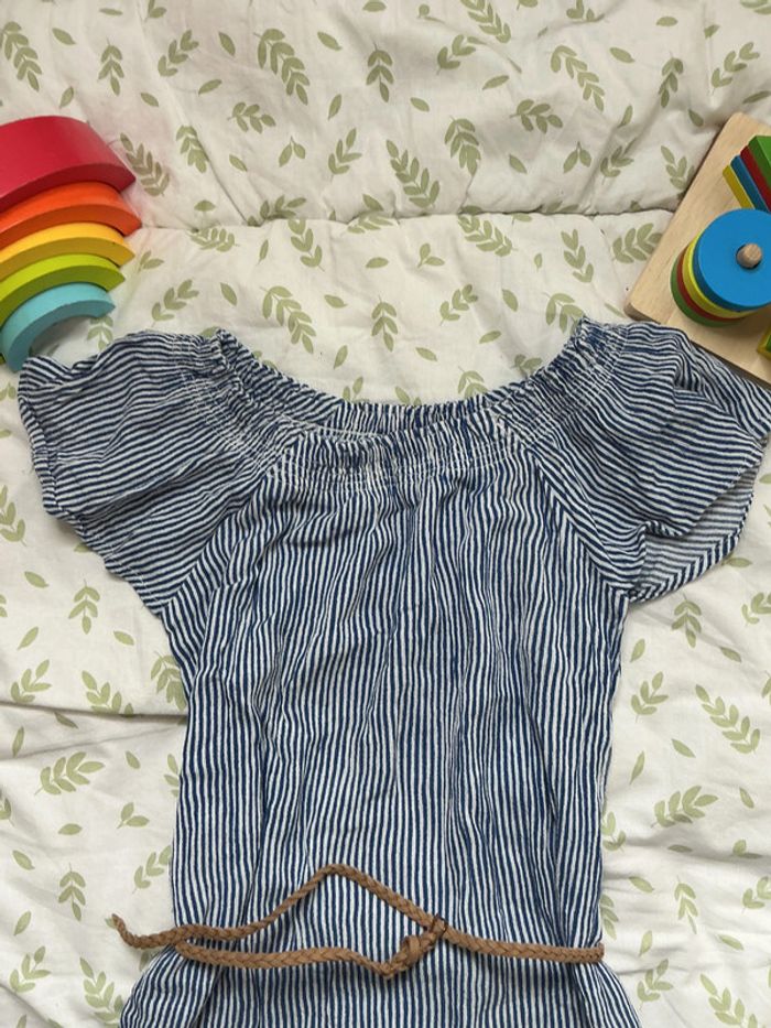 robe manches courtes rayé bleu et blanc 4 ans kiabi - photo numéro 5