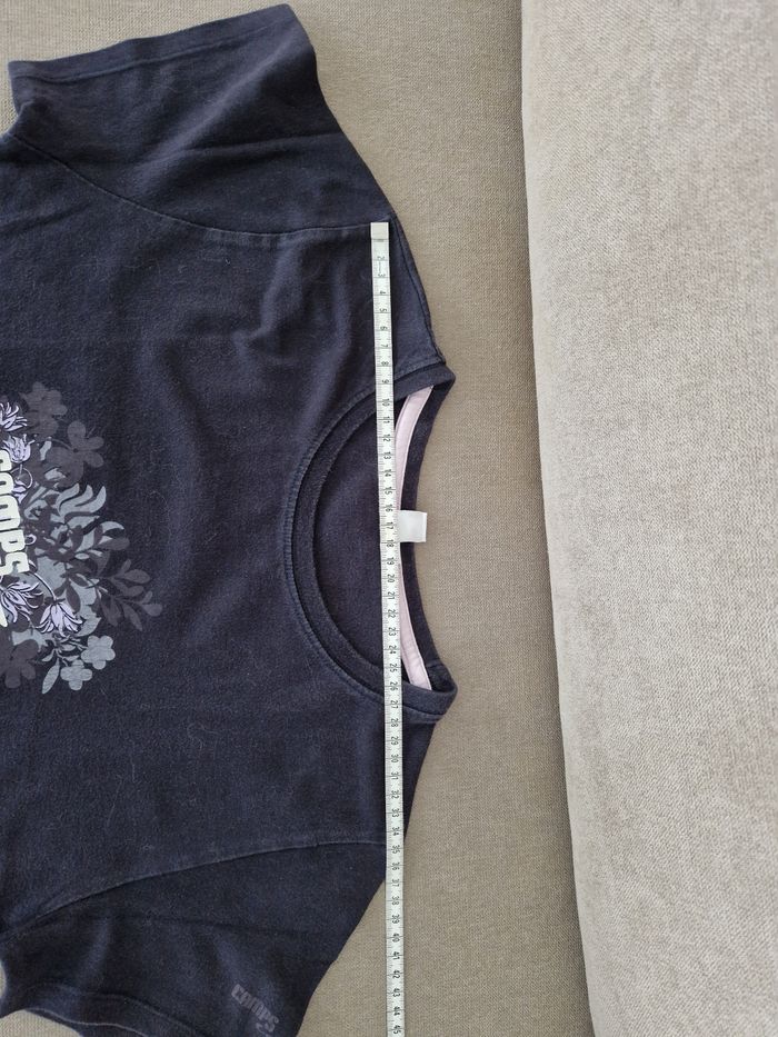 Haut noir avec motifs fleurs, feuilles Camps United - photo numéro 7