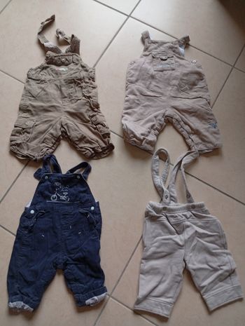 Lot de 4 salopettes 3 mois