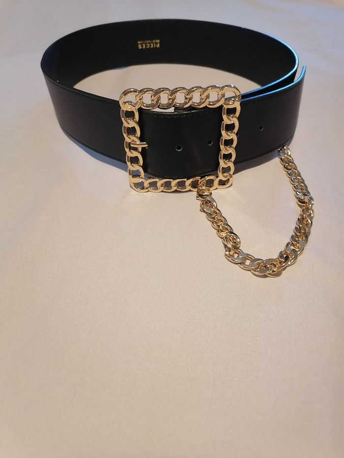 Ceinture femme noir et doré - Style large - photo numéro 4