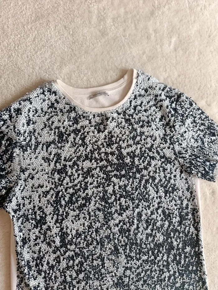 Robe sequin Zara M gris vert d'eau menthe - photo numéro 7
