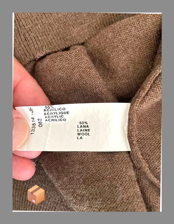 Pull Pierre Cardin – Taille XXL – Marron – Laine & acrylique - photo numéro 6