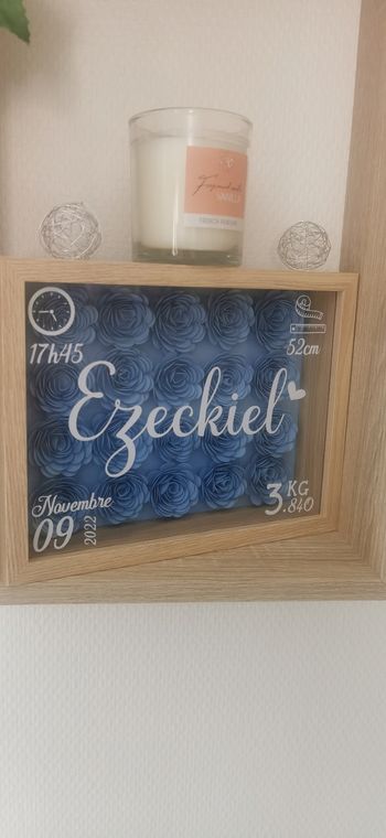 Cadre naissance 3D fleurs