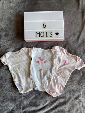 Lot de 3 t-shirts manches courtes, Petit Bateau, 6 mois