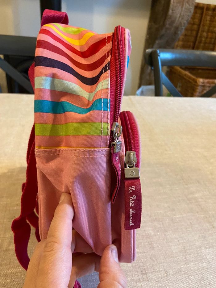 Sac à dos petite fille rayé rose Le Petit Marcel - photo numéro 11