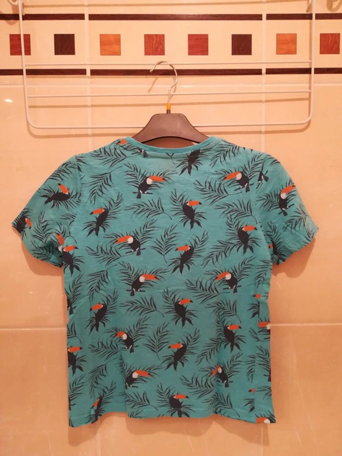 Tee-shirt Neuf motifs "tropical" T10 ans - V92B - photo numéro 3