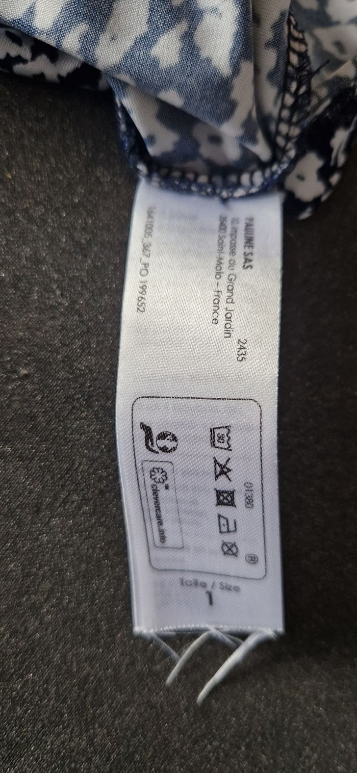 Blouse Bréal en très bon état - T 1 - Bleue et blanche - photo numéro 5