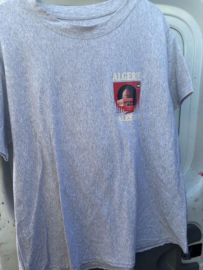 T shirt Algérie Palestine gris - photo numéro 2