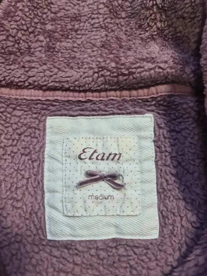 Pull Étam Polaire Doux T.M Veste Homewear Violet Mauve Fermeture Zip - photo numéro 3