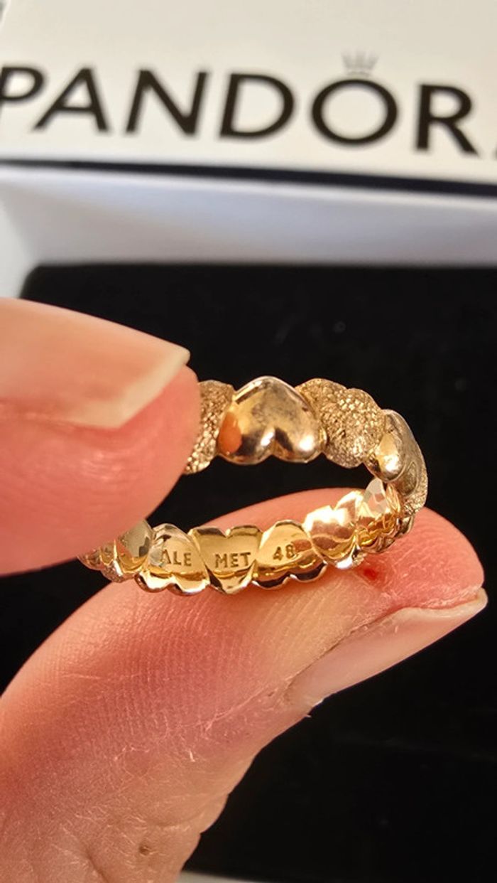 Bague pandora cœurs or rose - photo numéro 3