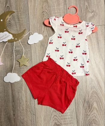 Ensemble tee shirt et short bébé fille kiabi 3 mois
