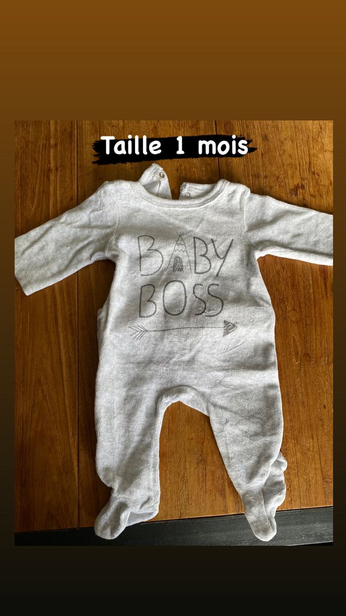 Grenouillère pyjama bébé garçon 1 mois