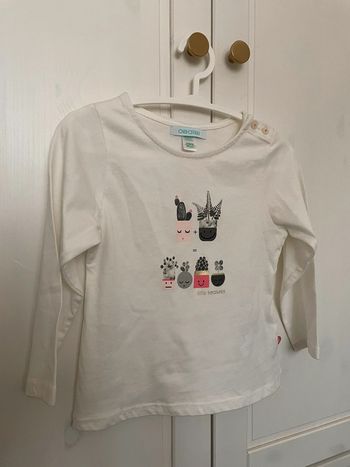 T shirt blanc neuf manche longue 18 mois