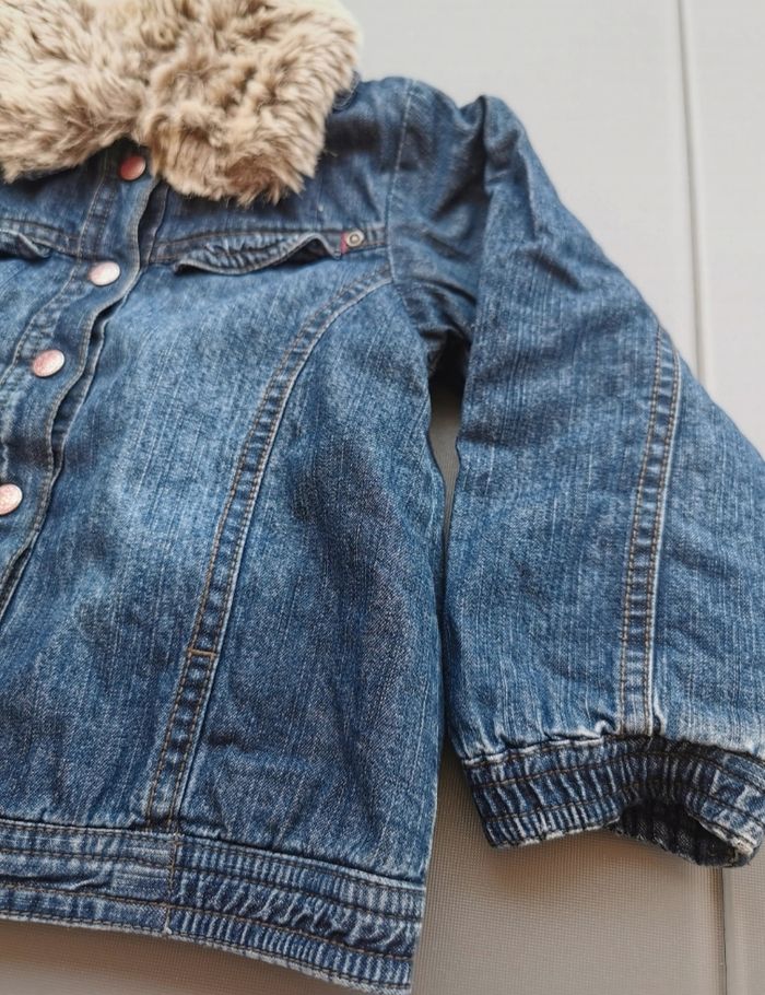 Veste en jeans doublée 2 ans fille grain de blé - photo numéro 2