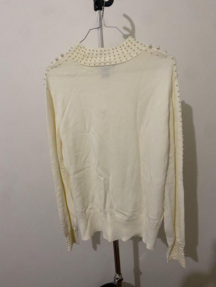 Pull blanc à perles H&M - photo numéro 2