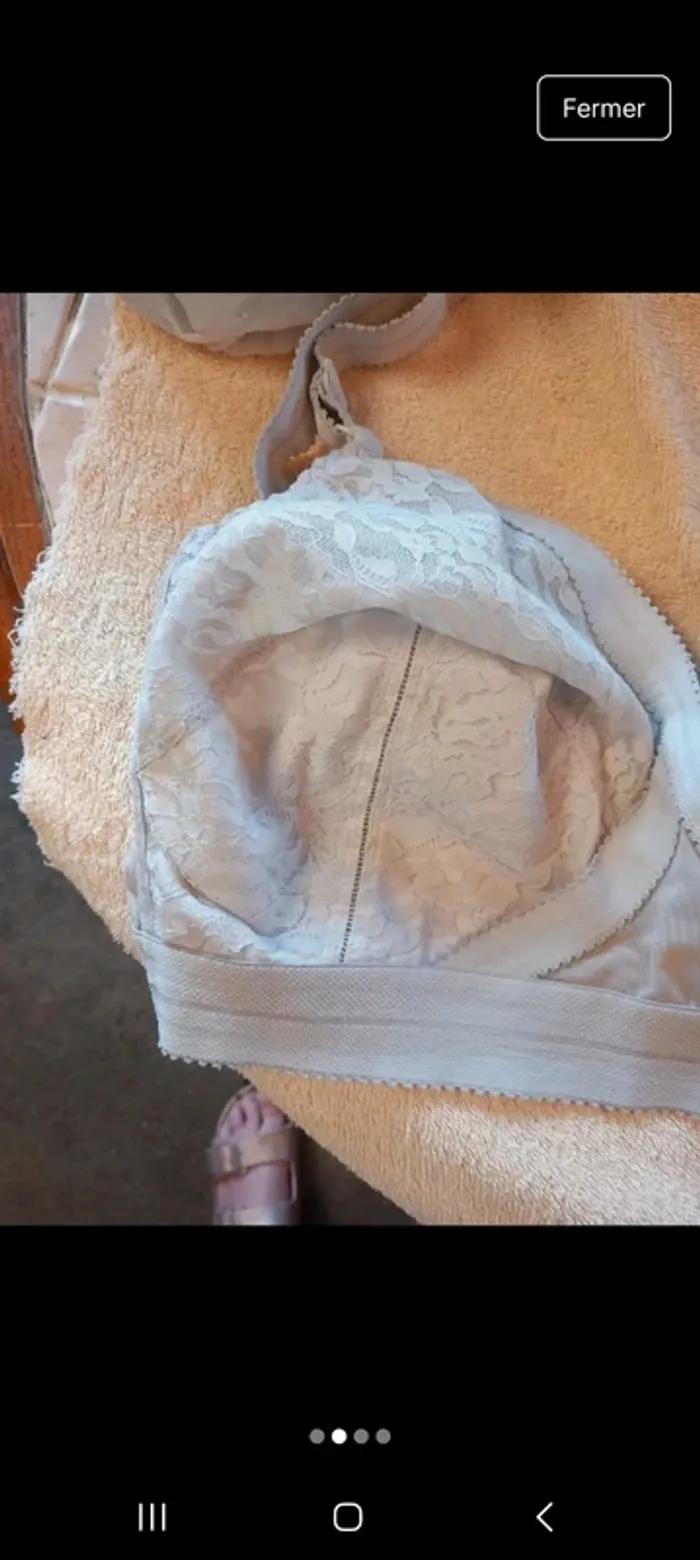 👵soutien gorge Playtex 120D gris et blanc - photo numéro 2