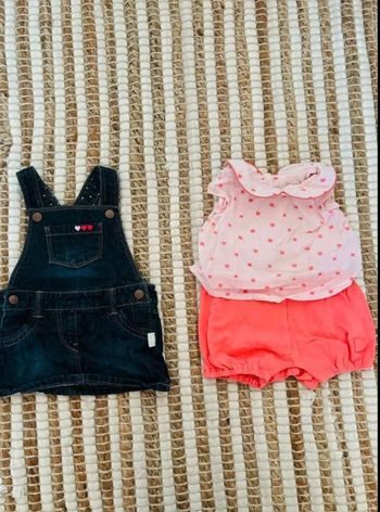 Lot  robe  et  Combi  short 3  mois
