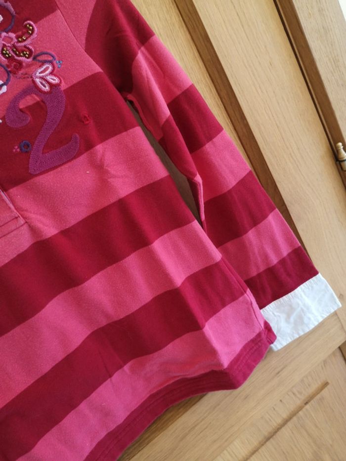 Chemise Catimini ligné en rose 8 ans - photo numéro 9