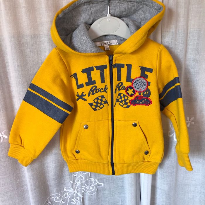 Gilet à capuche moutarde  12 mois Kimadi - photo numéro 2
