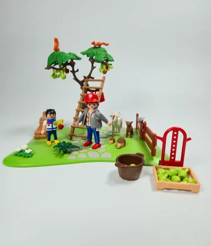 Playmobil papa et fils au Verger avec pommier - photo numéro 3