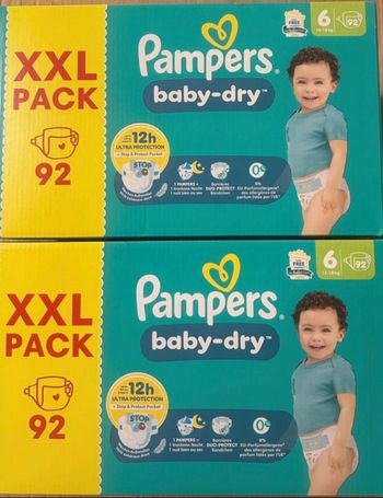 2 cartons de couches Pampers  taille 6