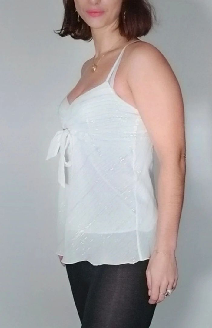Top blanc décolleté pailleté 42 - photo numéro 4