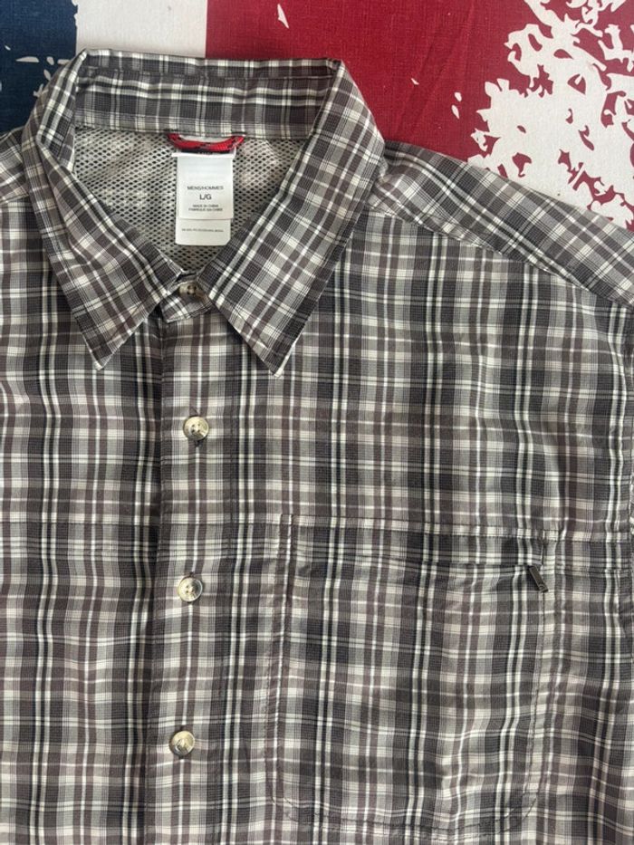 Chemise à manche courte The North Face M/L à carreaux gris et blanc - photo numéro 3