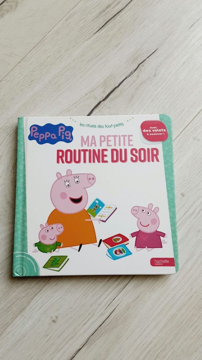 Livre enfant Peppa pig avec des volets à soulever Ma petite routine du soir