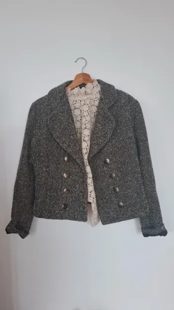 Blazer court en Tweed (laine) Yumi Mazao Paris - Made in France Parfait pour les looks automnale