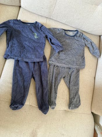 Lots de 2 pyjamas 2 pièces garçon 9 mois