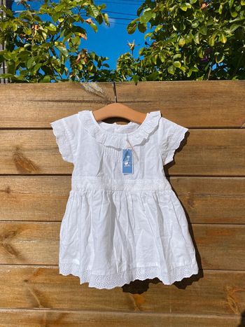 Robe Jacadi paris blanche baptême communion mariage cérémonie 18 mois dentelle