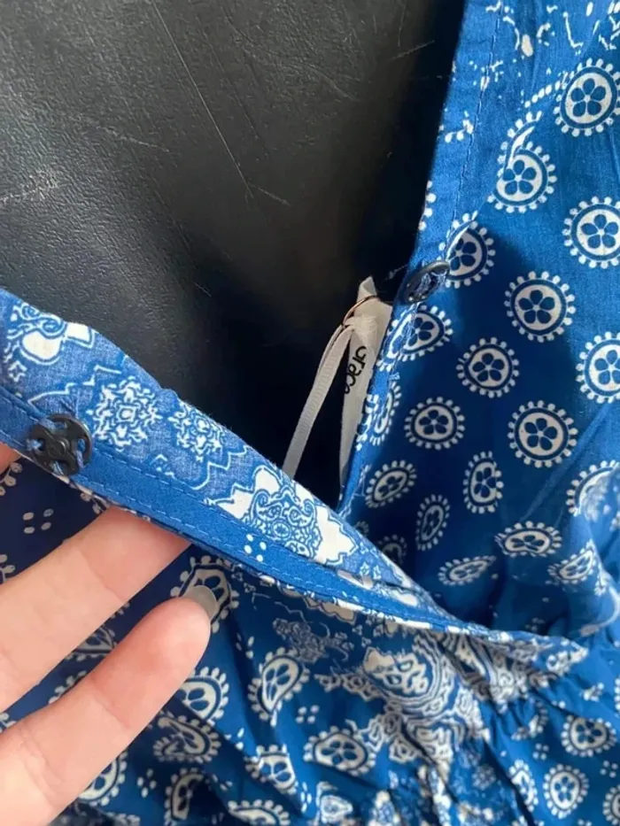 Belle robe été bleu à motif femme 40/L coton grace &mila - photo numéro 5