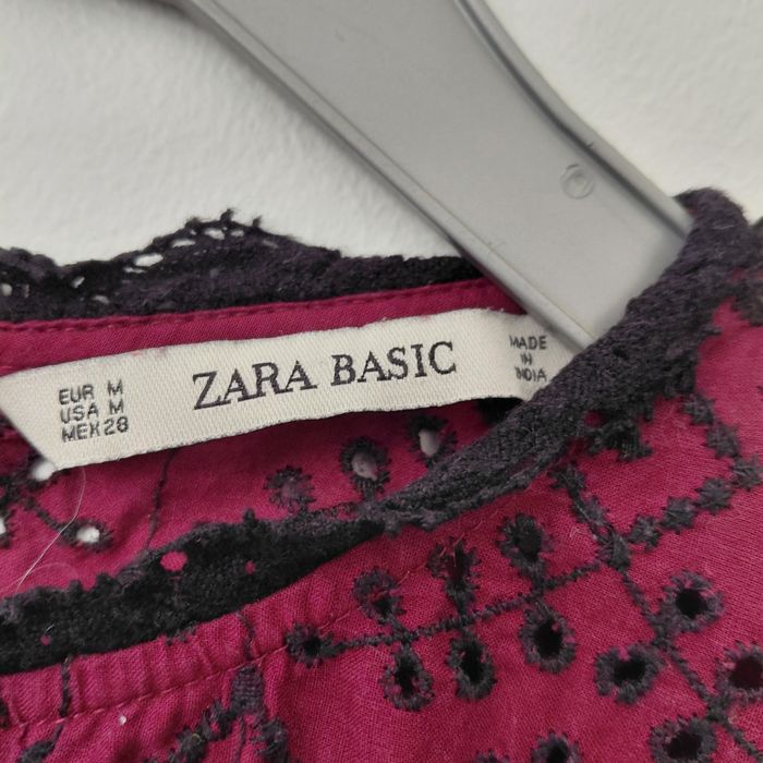 Zara - haut dentelle anglaise Taille M - photo numéro 2