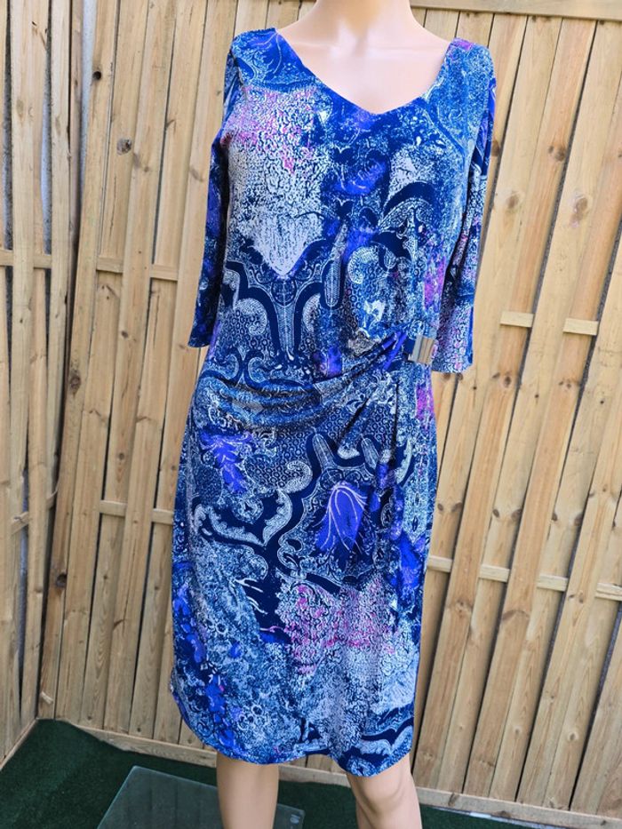 Robe chic drapée 🍒Charlott'🍒portée 1 fois Taille 38/40 - photo numéro 3