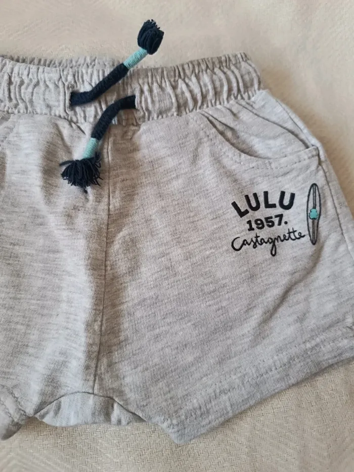 🎀 jolie petit short gris lulu castagnette taille 6 mois 🎀 - photo numéro 2