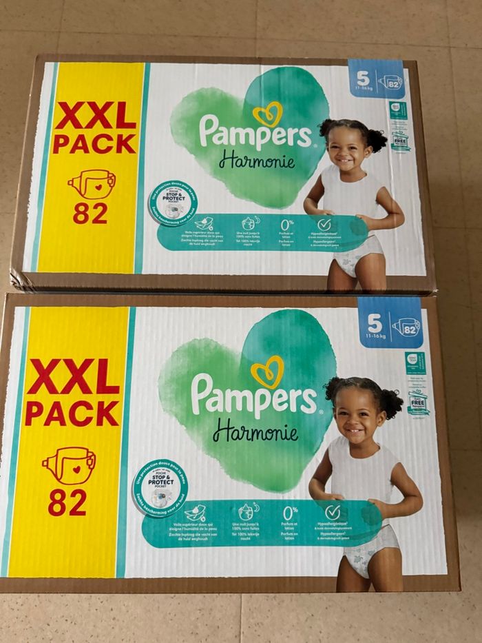 Lot de 164 couches Pampers harmonie 5 xxl