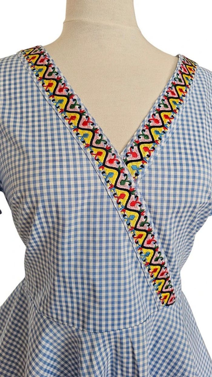 Blouse Attentif Paris – S – Blanc et Bleu clair – État : Excellent - photo numéro 2