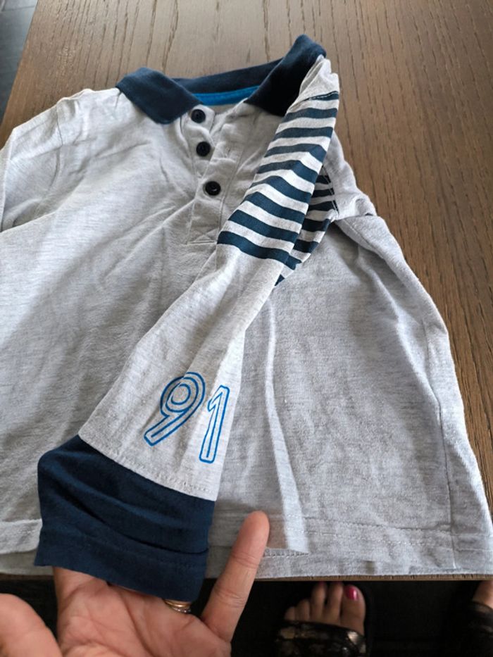 Polo manches longues rayures manches palmier - photo numéro 4