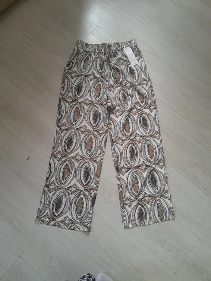 Pantalon large imprimé été neuf avec étiquette Cantarana