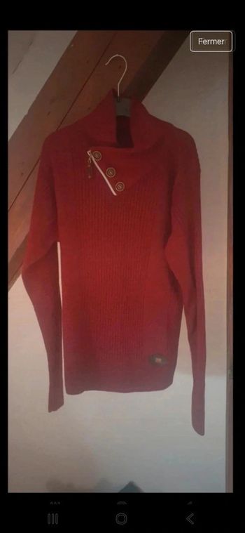 Pull Col roulé rouge