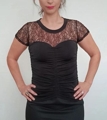 Haut chic fronce voile décolleté coeur Morgan