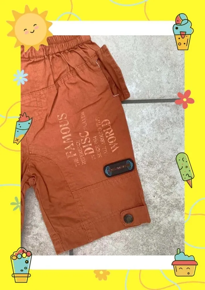 Pantacourt marron orange Orchestra 1 ans 12 mois - photo numéro 2