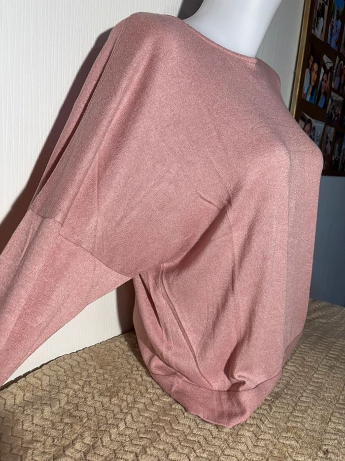 💖 Pull oversize rose poudré Gémo - Taille M (ample) - photo numéro 3