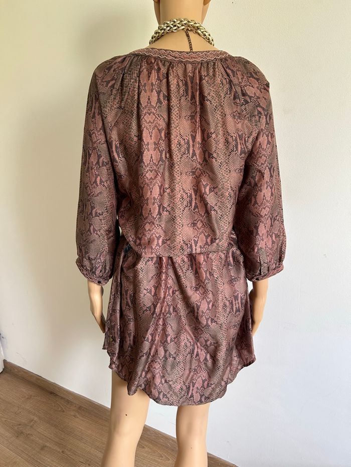 Robe courte marron beige Maison Scotch taille S bon état - photo numéro 5