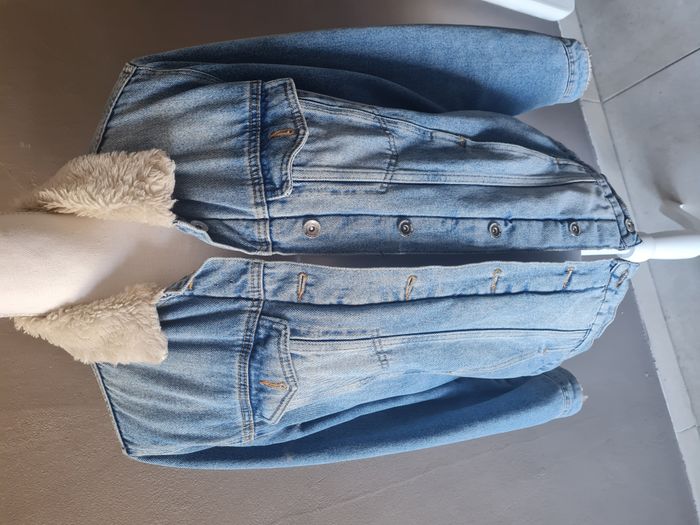 veste jeans molletonné stradivarius - photo numéro 2